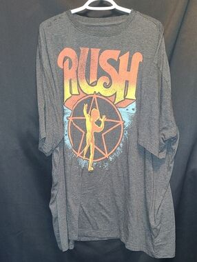 RUSH BAND Graphic Band Tee - Gray with Orange/Yellow Print 2019